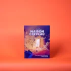 Couverture du livre jeunesse La Fabuleuse Maison Cerveau – Tome 3 : L'écran qui ré/compense, illustrant une porte lumineuse au centre d'un paysage fantastique évoquant le fonctionnement du cerveau face aux écrans.